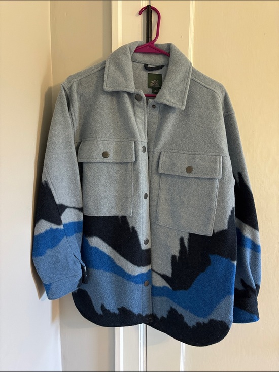 wild fable Other - Wild Fable Wool-Blend Mens Jacket with Blue Graphic Pattern